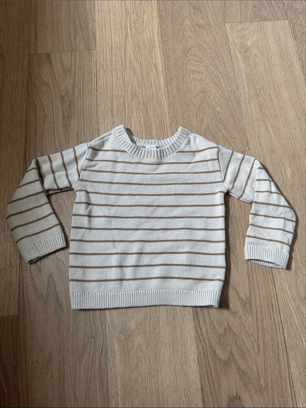 Carter's Cream Sweater with Tan Stripes Size 24 Months